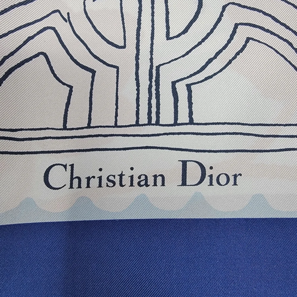 Christian Dior Multicolor Achitectural Design 100% Silk Scarf